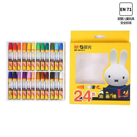 
                                        
                                                            晨光(M&G)文具24色卡通3D六角油画棒 儿童涂鸦绘画笔 米菲系列蜡笔套装 24支/盒MF9013                