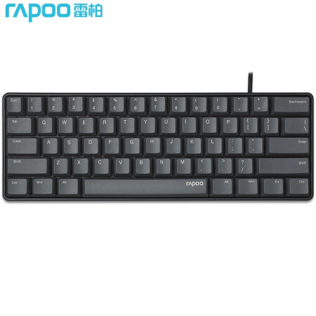 雷柏（Rapoo）V860机械键盘有线键盘游戏键盘61键原厂Cherry轴吃鸡键盘黑色樱桃红轴