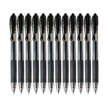 【百乐bl-g2-7-b】百乐(pilot)按动中性笔子弹头啫喱笔签字笔黑0.7bl-