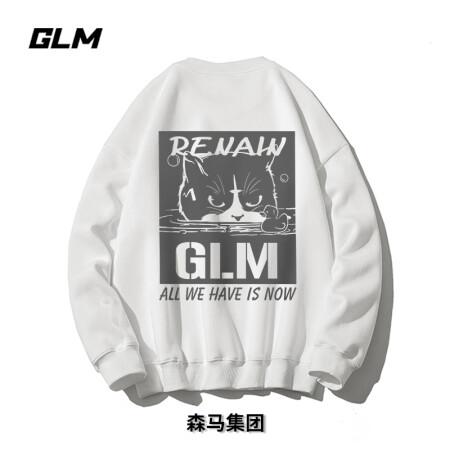 GLM卫衣男秋季圆领潮流休闲百搭宽松上衣男装简约打底衫