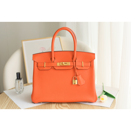 【二手9成新】爱马仕birkin30t刻togo爱马仕橙 手提包t ti 003 gm橙