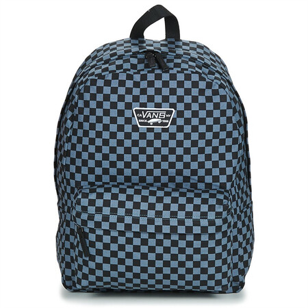 Vans/范斯女包运动双肩背包学生书包大容量旅行包格子蓝色2...