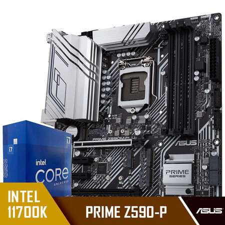 华硕primez590mplus主板英特尔inteli711700k酷睿cpu处理器板u套装cpu