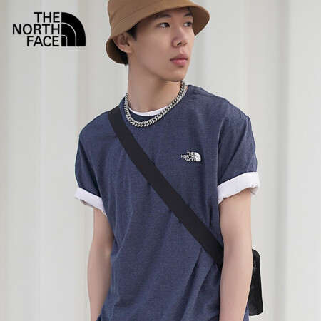 北面（The North Face）短袖T恤男经典款圆领宽松...