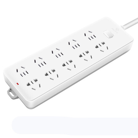 公牛bullgn218新单控十联插座5米白色