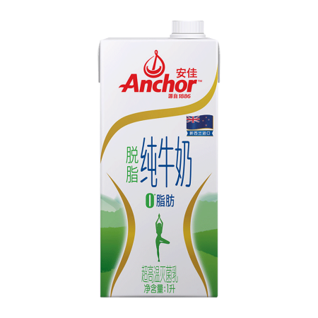 安佳（Anchor）脱脂牛奶 3.6g蛋白质牛奶 新西兰原装...