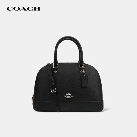 蔻驰COACH 奢侈品 女士贝壳包单肩手提包皮质 黑色 F2...