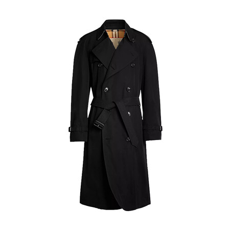burberry巴宝莉 全球购 2018新款男士风衣经典双排扣腰带外套 黑色 52