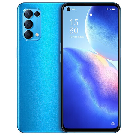 opporeno58128gb极光蓝6400万水光人像四摄65w超级闪充5g手机