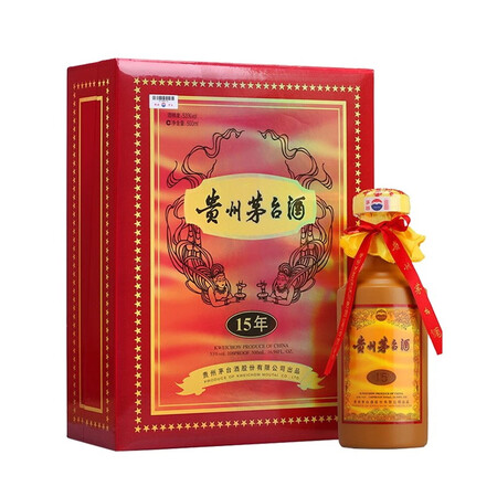 贵州茅台 茅台15年53度 十五年年份酒 500ml 礼盒装 单瓶