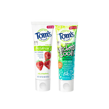 汤姆小屋Toms天然儿童牙膏套装换牙期含氟防蛀固齿清新清洁1...
