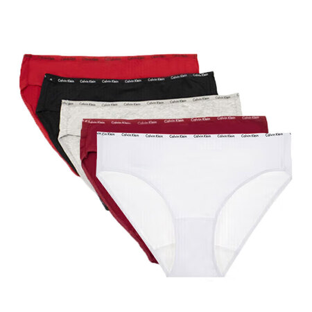 Calvin Klein美版CK女内裤棉质舒适透气5条装简约...