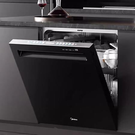 美的（Midea）嵌入式洗碗机大容量热风烘干升降碗篮一级水效...