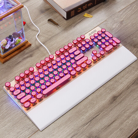 黑爵ak40s机械键盘青轴红轴 台式电脑笔记本办公家用外接有线发光游戏