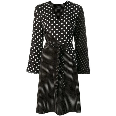 保罗·史密斯(paul smith)奢侈品女装 波尔卡圆点包裹式连衣裙 浅黄色