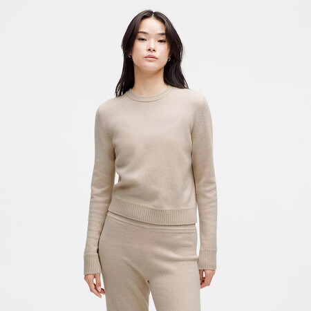 lululemonCashmere 女士山羊绒修身剪裁圆领毛...