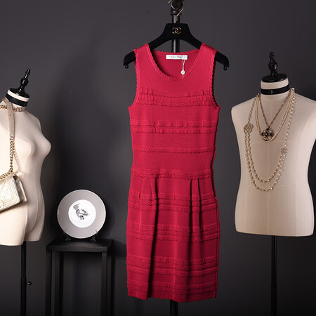 【二手95新】dior/迪奥 女装服饰修身格纹无袖打底包臀裙衣服装奢侈品