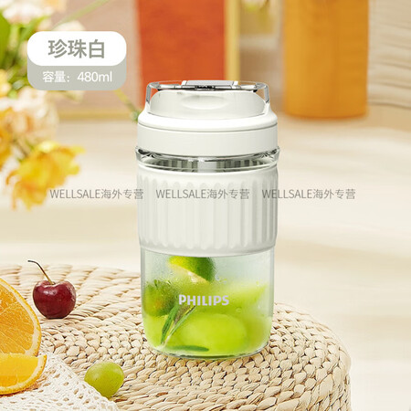 飞利浦（PHILIPS）玻璃水杯女耐高温咖啡便携高颜值大容量...