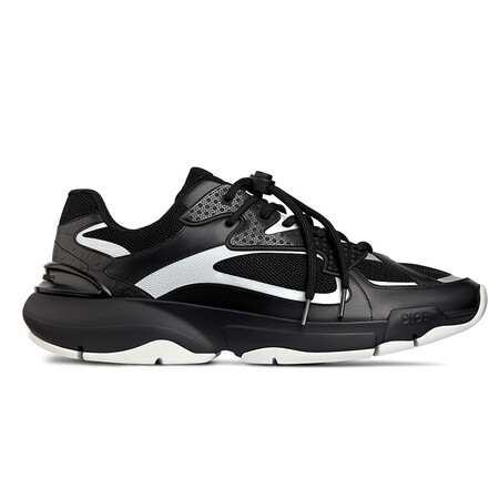 迪奥dior男鞋运动鞋"b24"黑色科技针织和黑色及银色小牛皮 46