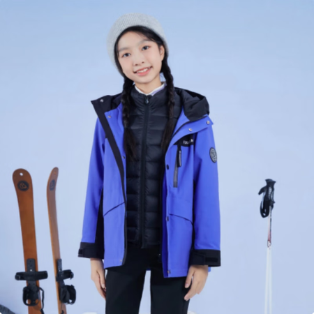 波司登（BOSIDENG）儿服男女新款三合一拆卸内胆户外防水...