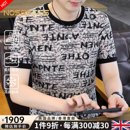 NOSSKISS国际高端男装品牌t恤短袖polo衫男士202...