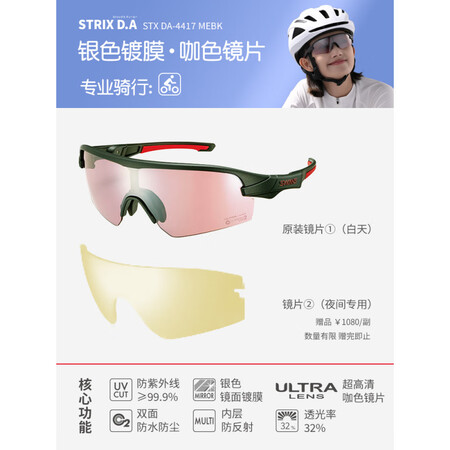 SWANS专业骑行眼镜户外运动偏光太阳镜公路自行车防风变色护...