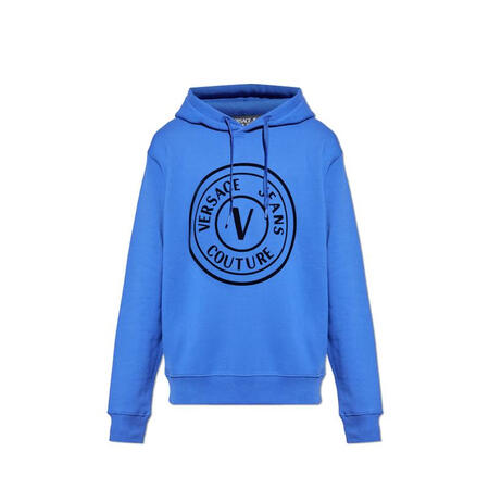 VERSACE JEANS长袖卫衣男连帽印花休闲棉质保暖外套...