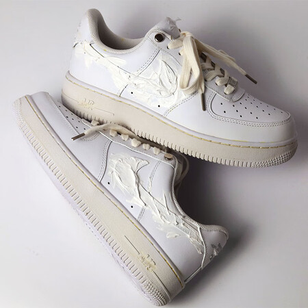 NIKE Air Force1AF1 浸染做旧破坏风 白雾荆...