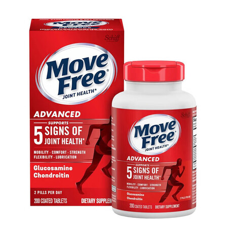 益节（MoveFree）维骨力氨糖软骨素加钙片1500mg氨...