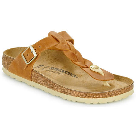 BIRKENSTOCK女士人字拖皮质搭扣穆勒鞋百搭舒适夏季休...