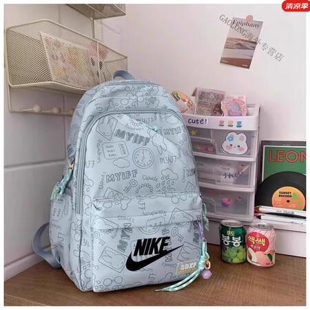 耐克（NIKE）涂鸦双肩包大容量初高中学生书包男运动休闲旅行...