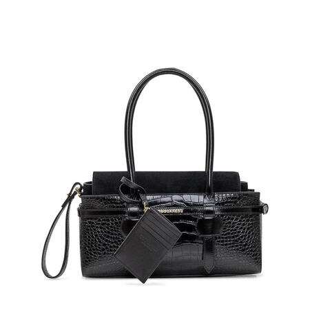 D二次方（DSquared2）女士牛皮管状手柄肩包可拆卸内袋...