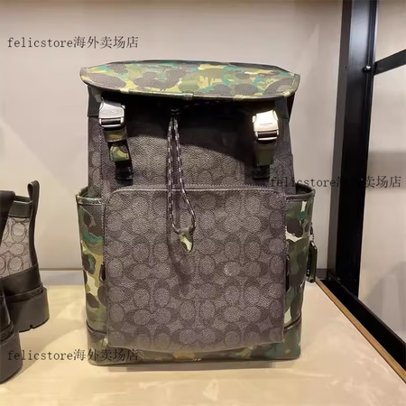 蔻驰（COACH）男士双肩包蔻驰书包16寸电脑包经典旅行包w...