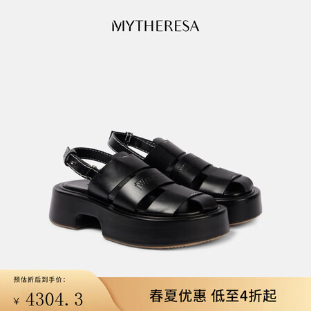 JW ANDERSON 女士 皮革厚底渔夫凉鞋 P01005...