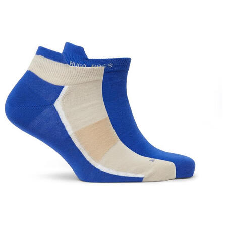 boss雨果博斯 奢侈品 男士 弹力混纺棉袜子(2件套) 8958268045 浅蓝色