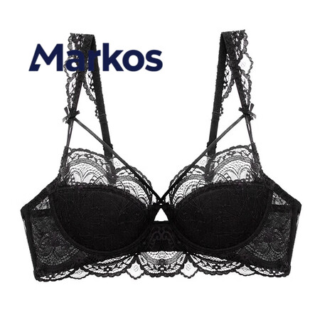 Markos国际品牌性感大码文胸聚拢薄款上托内衣内裤套装大胸...