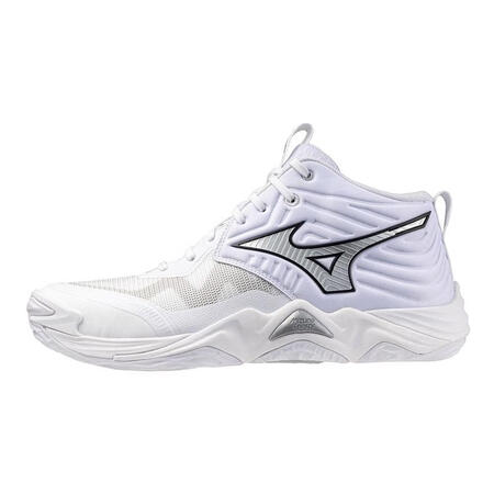 美津浓（MIZUNO）男女子排球鞋波浪动量精英中帮防滑缓震运...
