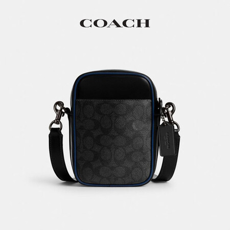 蔻驰（COACH）/蔻驰男士拼色经典标志HITCH斜挎包老花...
