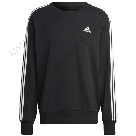 阿迪达斯 （adidas）卫衣男子春秋三条纹运动休闲宽松圆领...