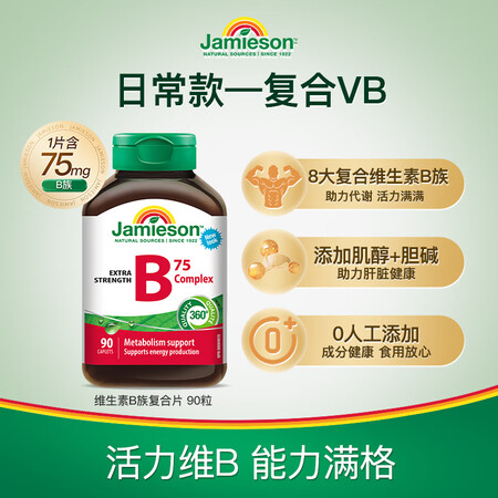 Jamieson健美生维生素b族复合b族b100维生素b12...