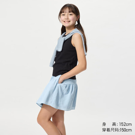 优衣库童装女童迷你裙裤短裙短裤白色有口袋蛋糕裙公主裙4747...