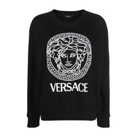 范思哲（VERSACE）女式运动卫衣徽标印花圆领长袖直下摆罗...