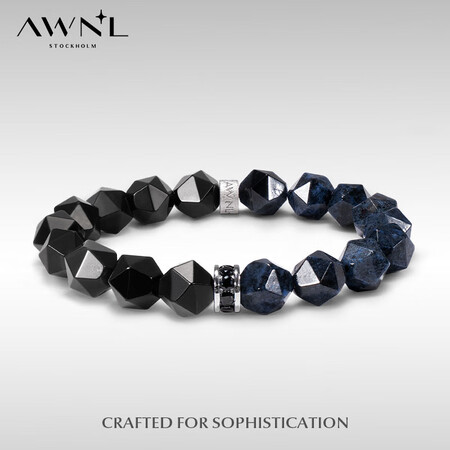 AWNL【王子奇同款】AWNL波塞冬情侣手链男女黑玛瑙手串鎹...