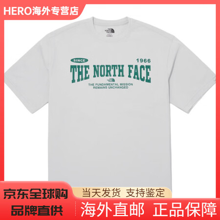 北面（The North Face）字母印花合身短袖山系户外...