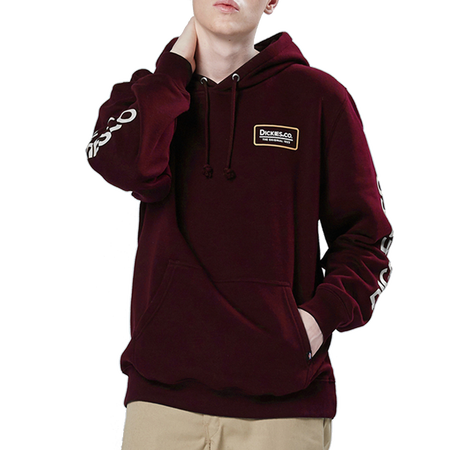 dickies卫衣连帽衣袖印花简约时尚男女款卫衣 红色/pwn s