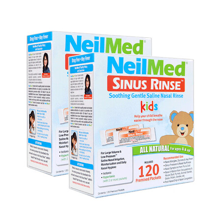 NeilMed 儿童洗鼻盐电动手动洗鼻器专用盐无碘平衡盐24...