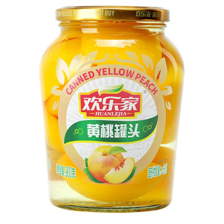 欢乐家 糖水黄桃罐头900g 新鲜半桃水果罐头 年货必囤 休...