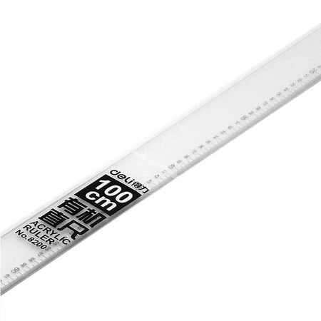 得力直尺 1米直尺 有机直尺 长尺工程测量塑料尺 8200(100cm)直尺 1把