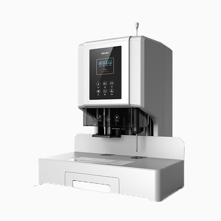 得力deli自动财务凭证装订机电动档案文件打孔机全自动1466760mm装订