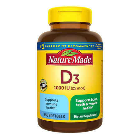 NATURE MADE进口健康维生素D3补充剂1000IU营...